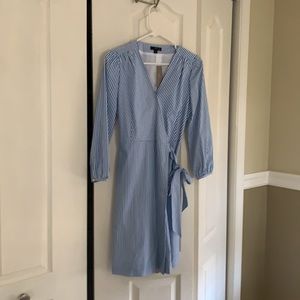 NWT J. Crew striped wrap dress